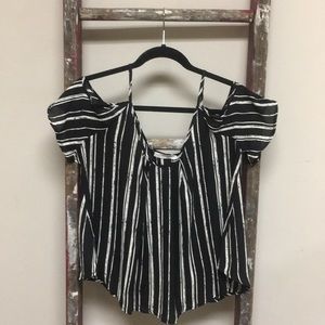 Off the shoulder stripped LUSH shirt